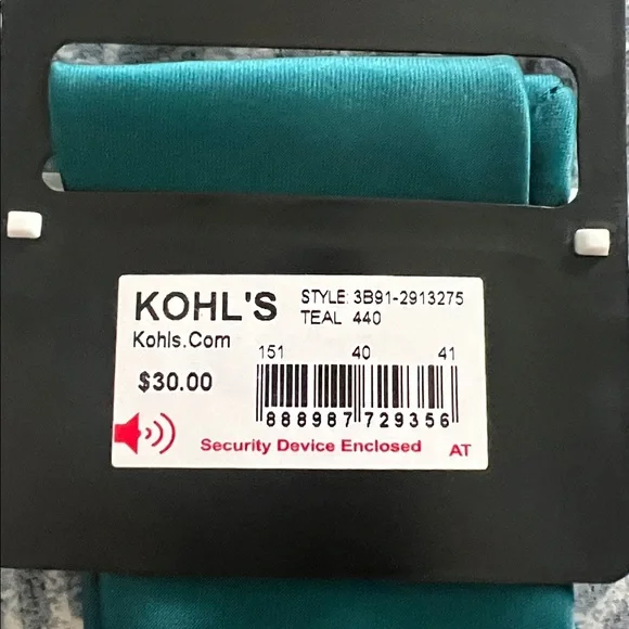 Kohl's Deep Teal Slim Tie - Picture 3 of 3